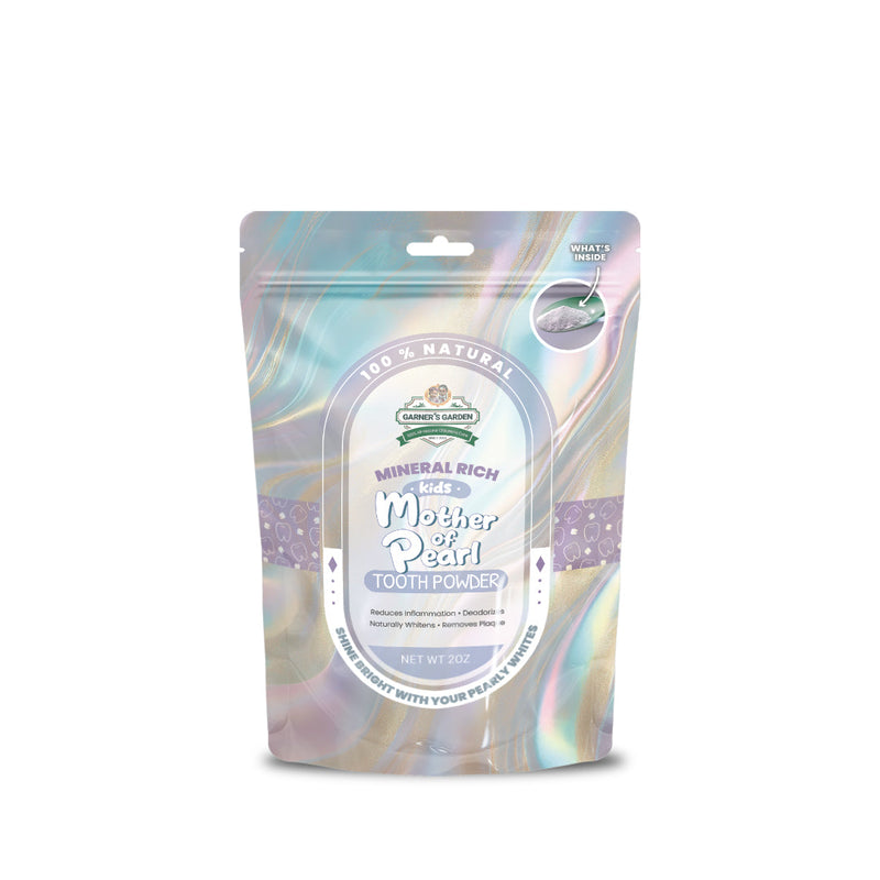 Garner's Garden Mother of Pearl Tooth Powder | Fluoride Free | 100% Natural Oral Care White Smoke Mother of Pearl Tooth Powder Kids / 2oz