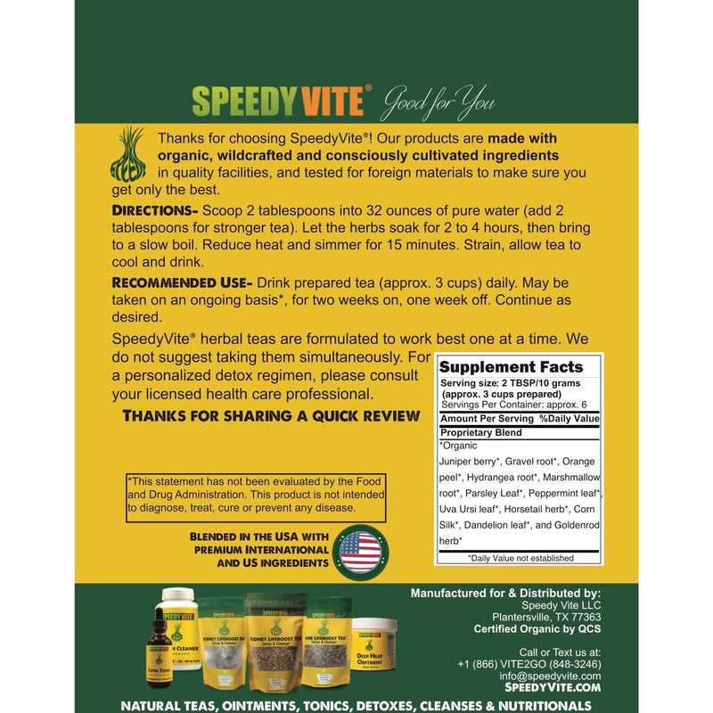 SpeedyVite® Kidney LifeBoost® Tea | USDA Organic Kidney & Bladder Support* | SpeedyVite® - FREE SHIPPING Tea