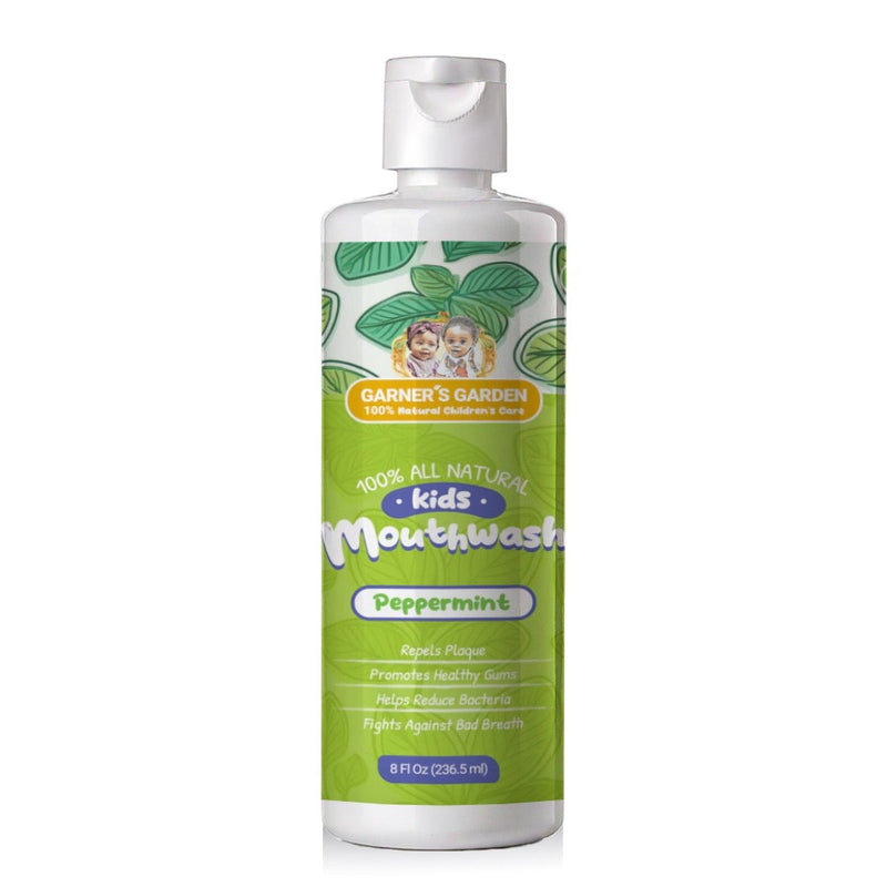 Garner's Garden Kid's Natural Mouthwash | H2O2 | Antibacterial Fluoride-Free Oral Care White Smoke Peppermint & Tea Tree Essential Oils / Single