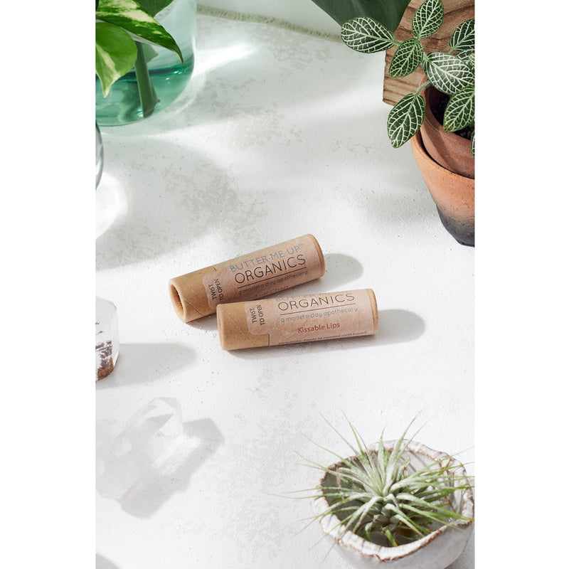 Butter Me Up Organics Kissable Lips / Chapstick Lip Balm / PAPERBOARD Tube Face