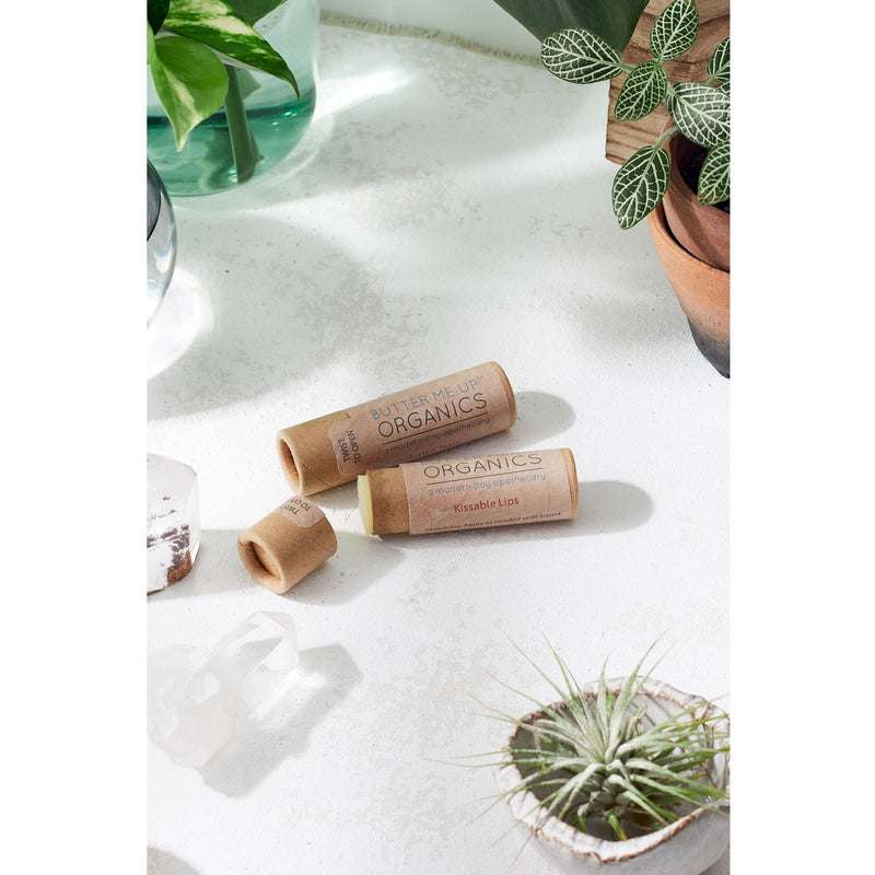 Butter Me Up Organics Kissable Lips / Chapstick Lip Balm / PAPERBOARD Tube Face