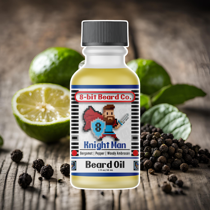 8Bit Beard Co. Knight Man | Beard Oil - Bergamot, Pepper, Woodsy