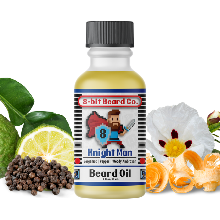 8Bit Beard Co. Knight Man | Beard Oil - Bergamot, Pepper, Woodsy