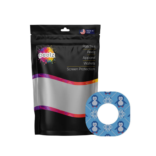 Peelz Knitted Penguins Dexcom G7 and Stelo Patch Tape - Pump Peelz Patch Medical Tape