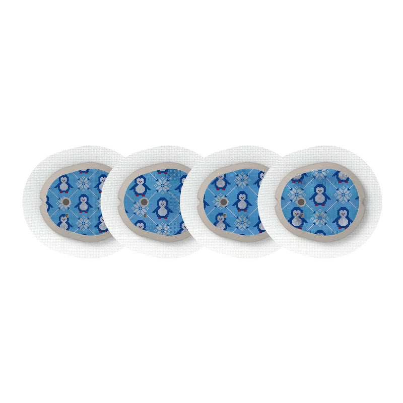 Peelz Knitted Penguins Sticker Designed for the DEXCOM G7 and Stelo Transmitter Peelz/Stickers
