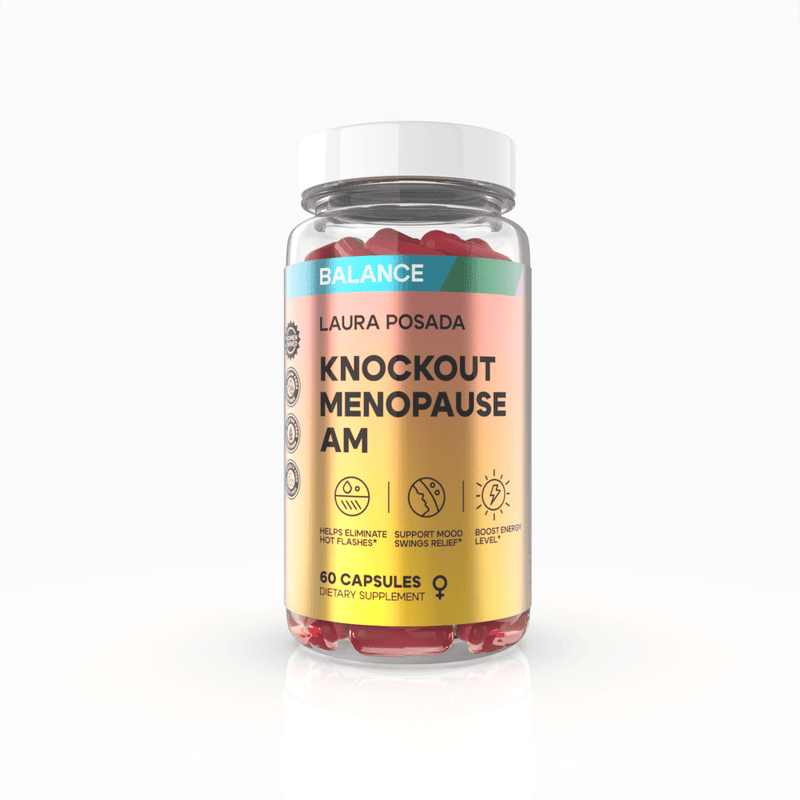 Suplementos Laura Posada by The Brand Atelier Knockout Menopause AM | Apoyo Natural para Energía, Enfoque, Cambios de Humor, Sofocos