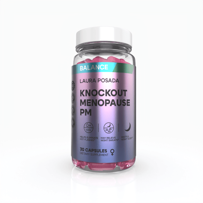 Suplementos Laura Posada by The Brand Atelier Knockout Menopause PM | Alivio Natural para Sudores Nocturnos, Ansiedad y un Sueño Reparador