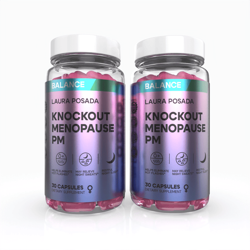 Suplementos Laura Posada by The Brand Atelier Knockout Menopause PM | Alivio Natural para Sudores Nocturnos, Ansiedad y un Sueño Reparador