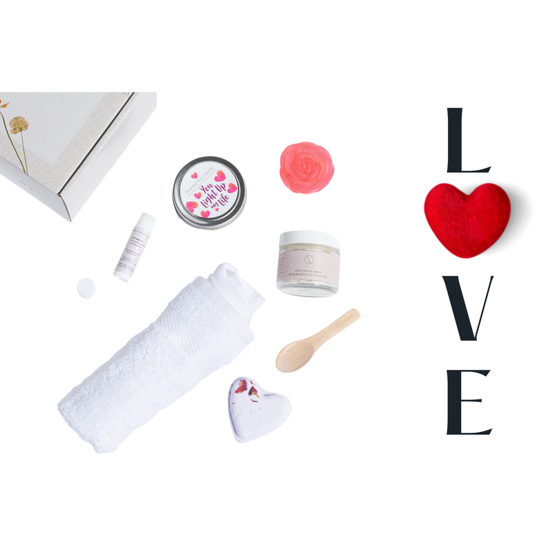 Lizush Cute LOVE Special Gift Box, Natural Skincare Gift Box, Mother's Day Gift, BFF, Sister Gift set for Her