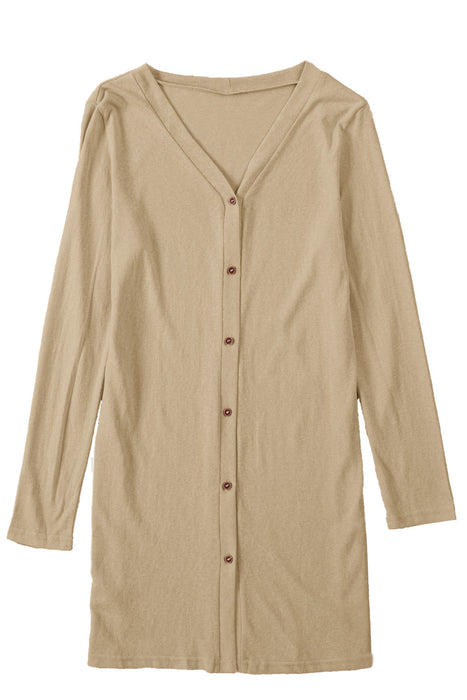 Open-Front Buttons Cardigan