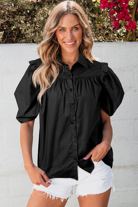 Elena Puff Sleeve Loose Shirt