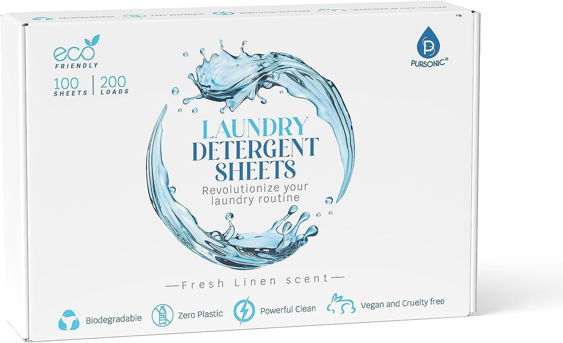 Natural Laundry Detergent Sheets ,Eco Friendly– Fresh Linen Scent