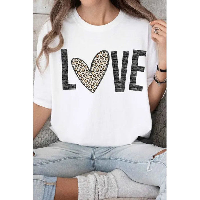 Leopard Love Valentine Graphic Tee