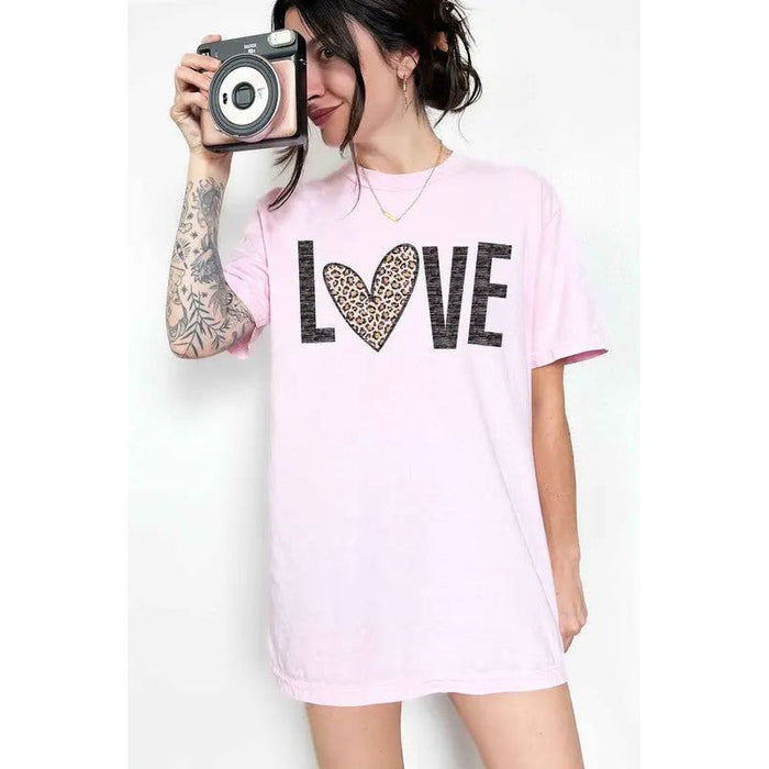 Leopard Love Valentine Graphic Tee