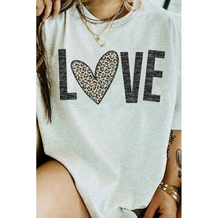 Leopard Love Valentine Graphic Tee