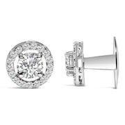 Bids.com Men's 14K White Gold 1 3/4 Cttw Lab Grown Diamond Halo Cufflink Accessories