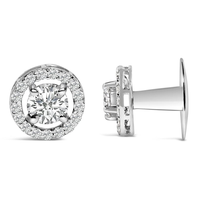 Bids.com Men's 14K White Gold 1 3/4 Cttw Lab Grown Diamond Halo Cufflink Accessories