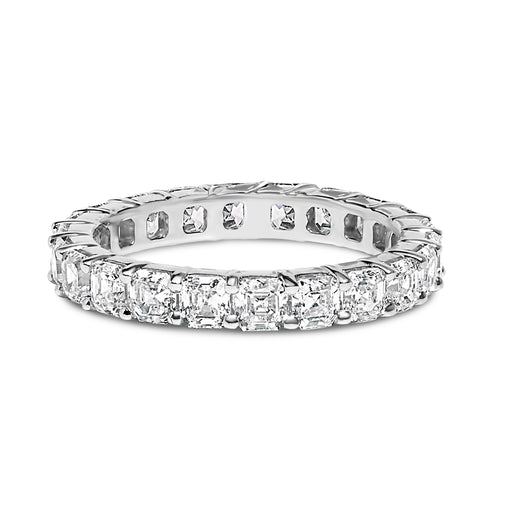 Bids.com 14K White Gold 2 1/3 Cttw Asscher Cut Lab Grown Diamond Eternity Band Ring (E-F Color, VS1-VS2 Clarity) - Ring Size 5.5 Rings
