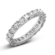 Bids.com 14K White Gold 2 1/3 Cttw Asscher Cut Lab Grown Diamond Eternity Band Ring (E-F Color, VS1-VS2 Clarity) - Ring Size 5.5 Rings