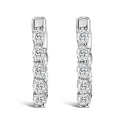 Bids.com 14K White Gold 2 3/4 Cttw Oval Cut Lab Grown Diamond Inside Out Hoop Earrings Earrings
