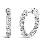 Bids.com 14K White Gold 2 3/4 Cttw Oval Cut Lab Grown Diamond Inside Out Hoop Earrings Earrings