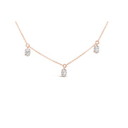 Bids.com 14K Rose Gold 1 3/8 Cttw Oval Lab Grown Diamond Dangle Station Necklace - 17" Inches Necklaces