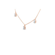 Bids.com 14K Rose Gold 1 3/8 Cttw Oval Lab Grown Diamond Dangle Station Necklace - 17" Inches Necklaces
