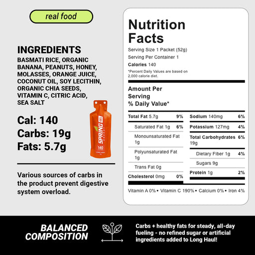 myspringenergy Peanut Butter And Fruit Gel Any Distance Fuel 140 Kcal - Long Haul Gel Lavender 1 qty,10 pack,20 pack