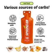 myspringenergy Peanut Butter And Fruit Gel Any Distance Fuel 140 Kcal - Long Haul Gel White Smoke 1 qty,10 pack,20 pack