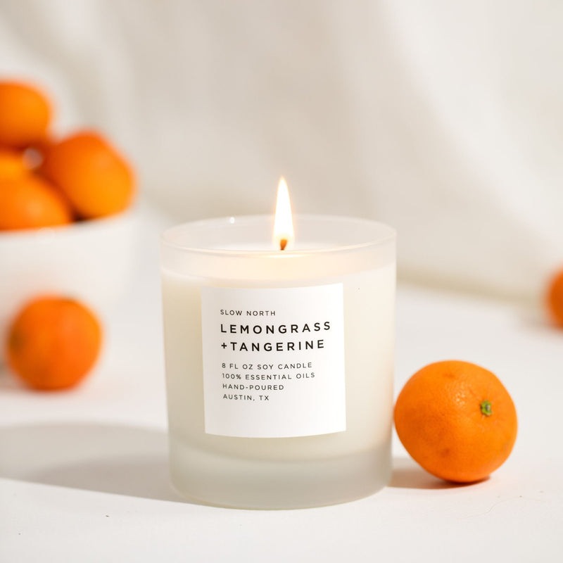 Slow North Lemongrass + Tangerine - Signature Candle Frosted Candles