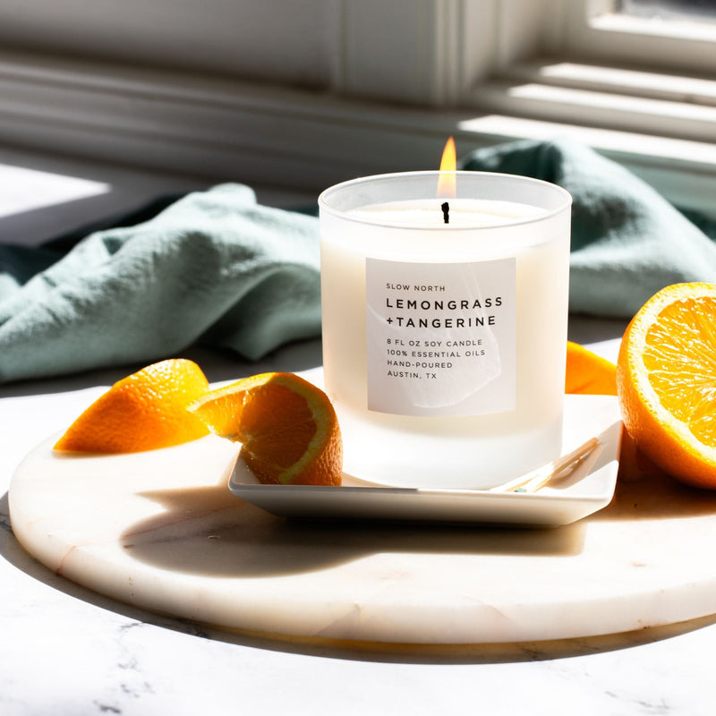 Slow North Lemongrass + Tangerine - Signature Candle Frosted Candles