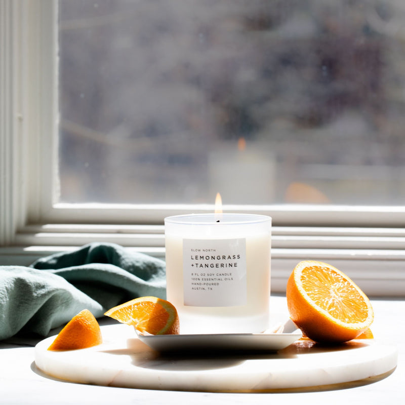 Slow North Lemongrass + Tangerine - Signature Candle Frosted Candles