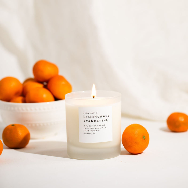 Slow North Lemongrass + Tangerine - Signature Candle Frosted Candles