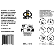 Diaz Beez Natural Pet Wash - Oatmeal Milk & Honey
