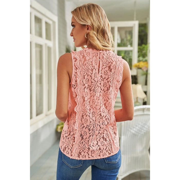 Lace V-Neck Wide Strap Tank