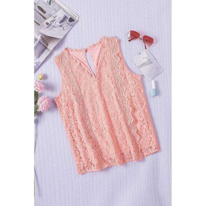 Lace V-Neck Wide Strap Tank