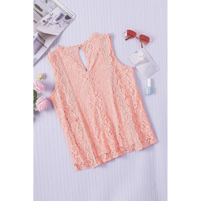 Lace V-Neck Wide Strap Tank