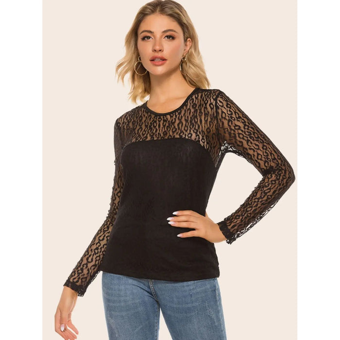 Lace Yoke Spliced Top