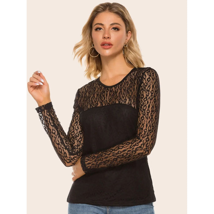 Lace Yoke Spliced Top