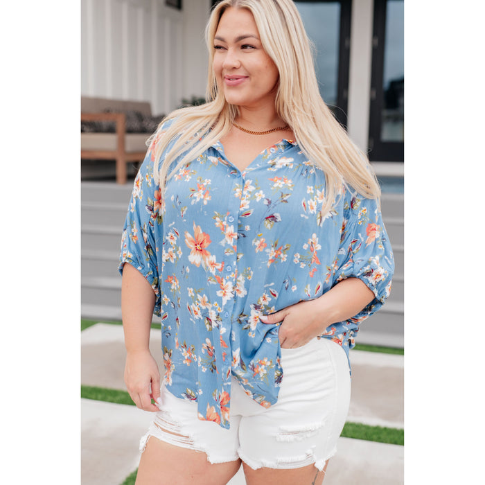 Lanikai Floral Button Down Top