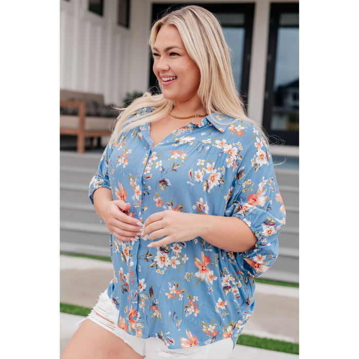 Lanikai Floral Button Down Top