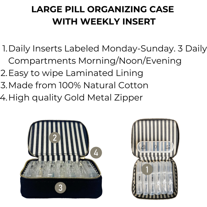 Bag-All - Large Pill Organizing Case With Weekly Insert, Black