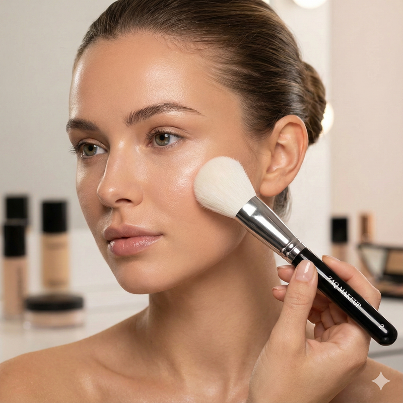 ZAQ Skin & Body Large Flat Blush Powder Brush Make Up