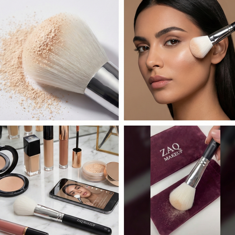 ZAQ Skin & Body Large Flat Blush Powder Brush Make Up