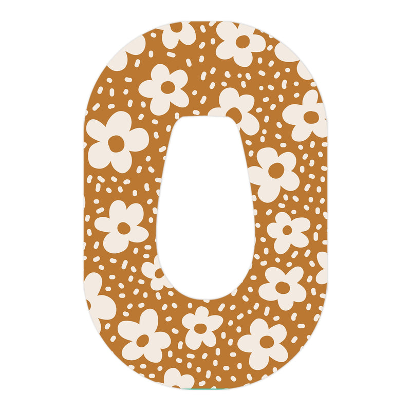 Peelz Caramel Daisies Dexcom G6 Patch Tape - Pump Peelz Patch Medical Tape