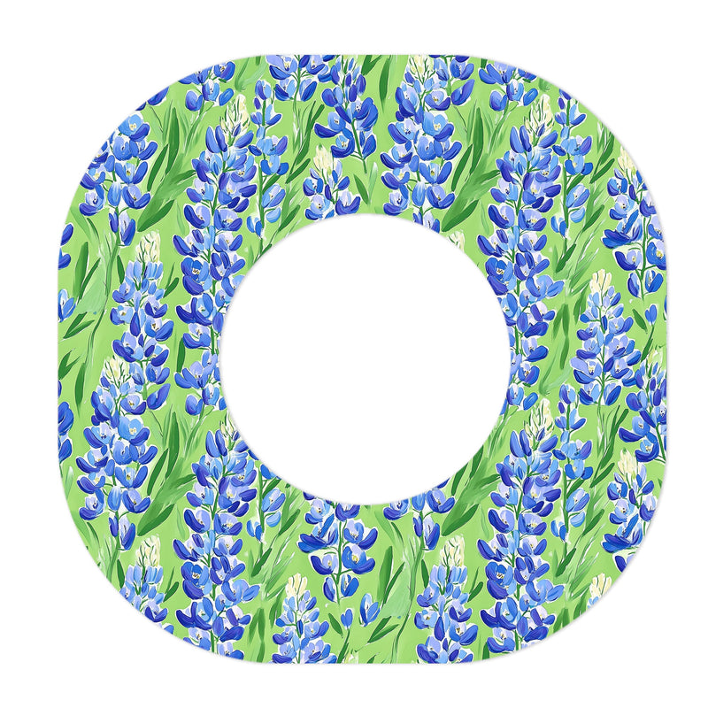 Peelz Blue Blooms Dexcom G7 and Stelo Patch Tape - Pump Peelz Patch Medical Tape
