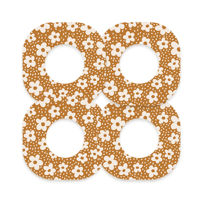 Peelz Caramel Daisies Dexcom G7 and Stelo Patch Tape - Pump Peelz Patch Medical Tape