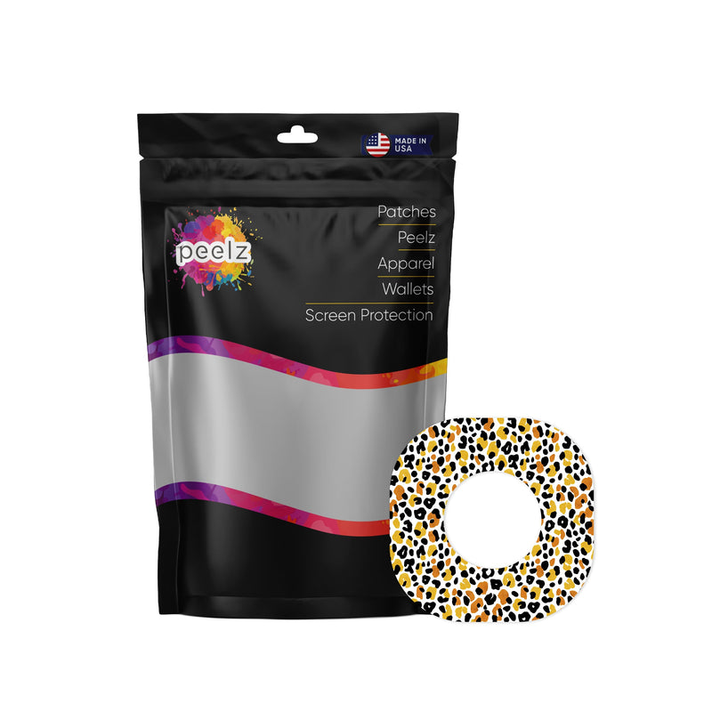 Peelz Golden Leopard Dexcom G7 and Stelo Patch Tape - Pump Peelz Patch Medical Tape