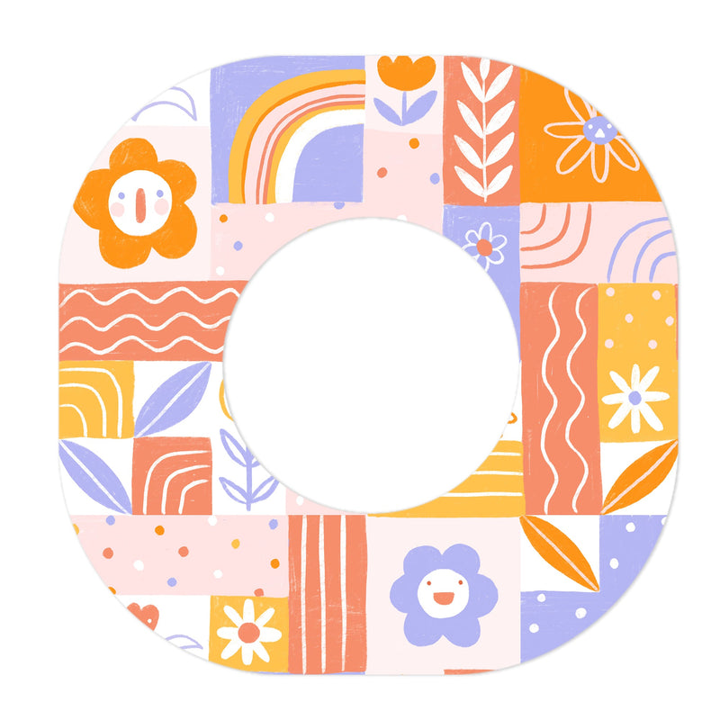 Peelz Wildflower Doodle Dexcom G7 and Stelo Patch Tape - Pump Peelz Patch Medical Tape