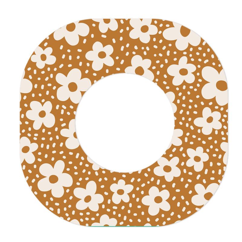 Peelz Caramel Daisies Dexcom G7 and Stelo Patch Tape - Pump Peelz Patch Medical Tape